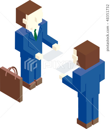Business card exchange business illustration Business card exchange business illustration 48351732