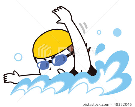 A swimmer woman - Stock Illustration [48352046] - PIXTA