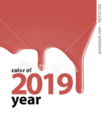 living coral, color of the 2019 year paint stroke living coral, color of the 2019 year paint stroke 48352108