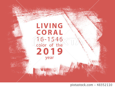 living coral, color of the 2019 year paint stroke living coral, color of the 2019 year paint stroke 48352110