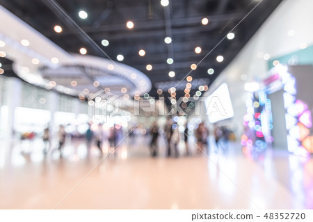Exhibition event hall blur background of trade Exhibition event hall blur background of trade 48352720