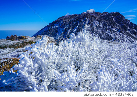 平根岳平成新山（雲仙岳的冬季風景和白霜）[長崎縣雲仙市] 48354402