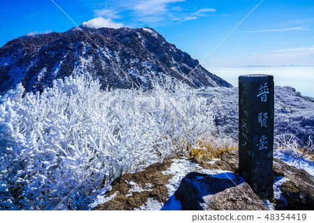 平根岳平成新山（雲仙岳的冬季風景和白霜）[長崎縣雲仙市] 48354419