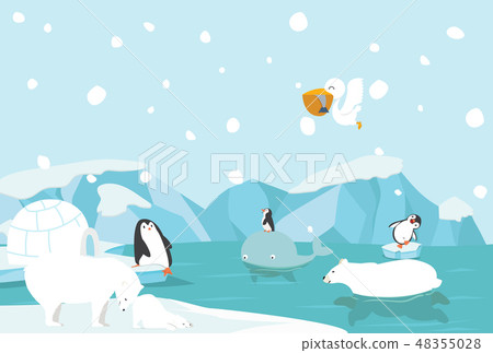 Winter North Pole Arctic Landscape Stock Illustration 48355028 Pixta