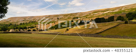 Panoramic shot of the Yorkshire Dales, near Reeth 48355121