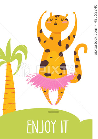 Cute vector card with wild animal cheetah 48355240