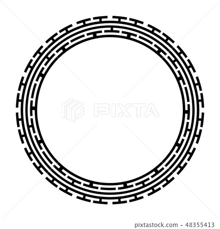 Greek key round frame. Typical egyptian, assyrian and greek motives circle border. Greek key round frame. Typical egyptian, assyrian and greek motives circle border. 48355413