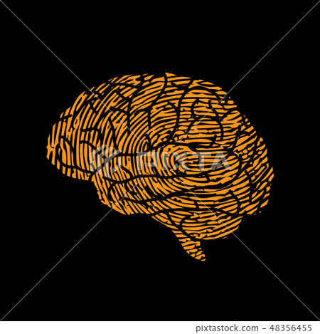 Brain side view designed using line fingerprint Brain side view designed using line fingerprint 48356455