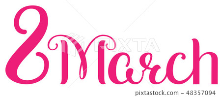 8 march ornate text greeting card womens day 48357094