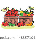 Harvest - basket with and vegetables 48357104