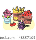Harvest - basket with fruits and herbs 48357105