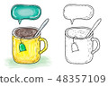 Mug with tea watercolor 48357109