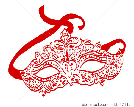 Hand drawn carnival mask Hand drawn carnival mask 48357112