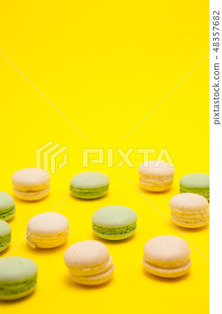 Delicious little mint macaroons flavor in studio Delicious little mint macaroons flavor in studio 48357682
