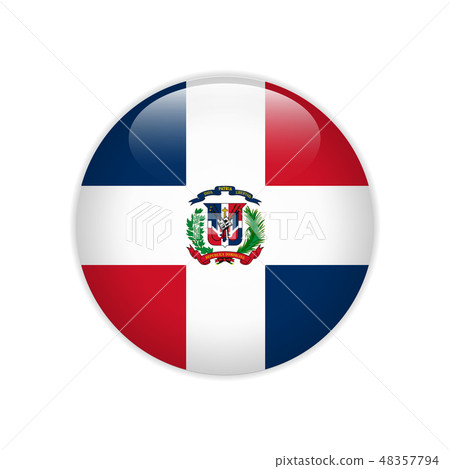 Dominican Republic flag on button 48357794