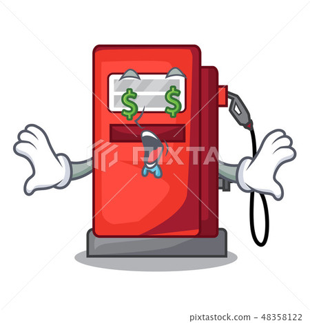 Money eye gosoline pump front the cartoon house 48358122