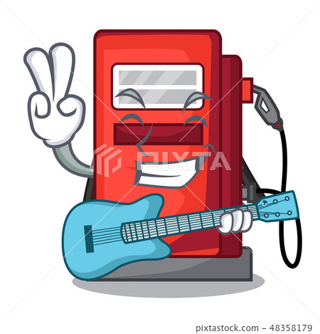 With guitar miniature gosoline pumps in cartoon shape With guitar miniature gosoline pumps in cartoon shape 48358179