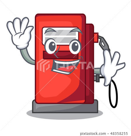 Waving gosoline pump isolated in the mascot Waving gosoline pump isolated in the mascot 48358255