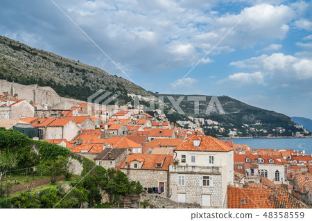 Rooftops of old houses in Dubrovnik 48358559