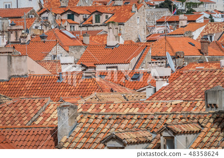 Rooftops of old houses in Dubrovnik Rooftops of old houses in Dubrovnik 48358624