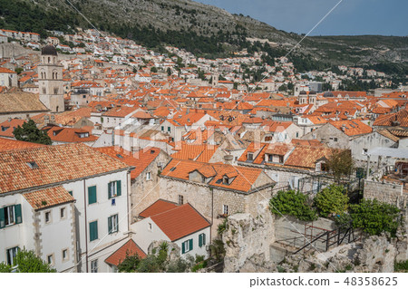 Rooftops of old houses in Dubrovnik Rooftops of old houses in Dubrovnik 48358625