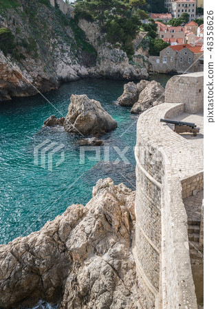 Historic cannon on Dubrovnik Old Town Walls 48358626