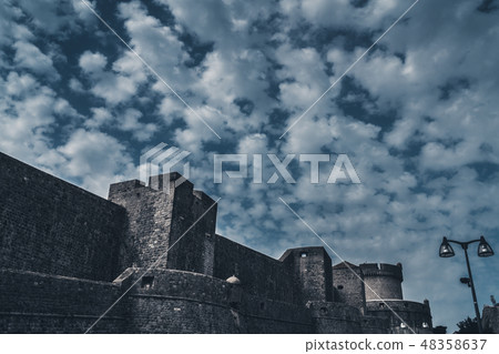 Dubrovnik Old Town walls at night 48358637