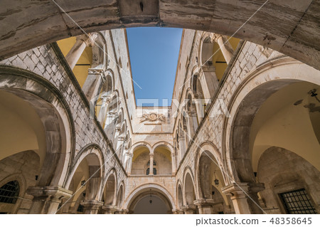 Arched inner courtyard in Sponza Palace Arched inner courtyard in Sponza Palace 48358645