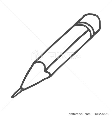 Pencil - vector sketch drawing. Doodle pencil on white background Pencil - vector sketch drawing. Doodle pencil on white background 48358860