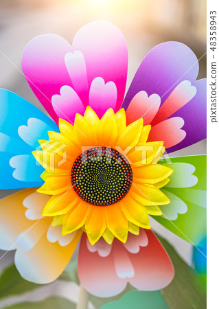 Colorful artificial decorative sunflower fan Colorful artificial decorative sunflower fan 48358943