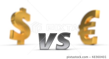 economic war concept. dollar versus euro. 3d illustration 48360401