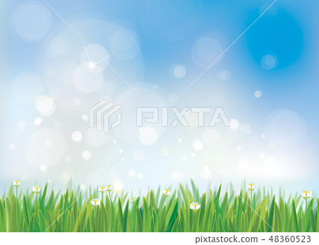 Vector spring nature background.-插圖素材 [48360523] - PIXTA圖庫