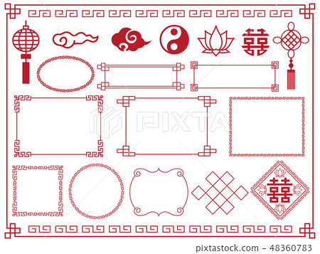 Chinese pattern Chinese frame decoration - Stock