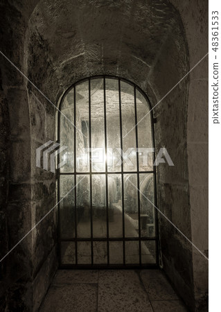 Antique window with a lattice Antique window with a lattice 48361533