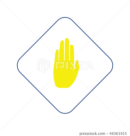 Icon of Warning hand - Stock Illustration [48361915] - PIXTA