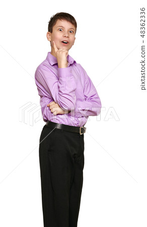 Boy posing on white background 48362336