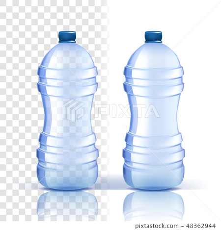 Plastic Bottle Vector. Lid Blank. Bluer Classic Water Bottle With Cap. Container For Drink, Beverage Plastic Bottle Vector. Lid Blank. Bluer Classic Water Bottle With Cap. Container For Drink, Beverage 48362944