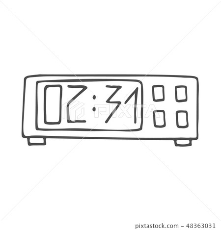 Digital clock. Vector illustration isolated on... - Stock Illustration ...