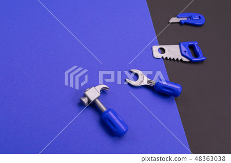 set of joiner's tools on colorful background 48363038
