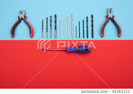 Different construction kit are hanging on background Different construction kit are hanging on background 48363121