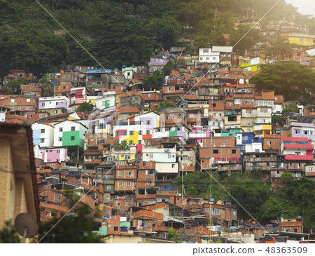 Rio de Janeiro downtown and favela 48363509