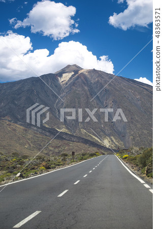 Mountain landscape on tropical island Tenerife, Mountain landscape on tropical island Tenerife, 48363571
