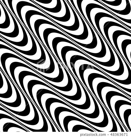 Op art black and white wave pattern background. Op art black and white wave pattern background. 48363671