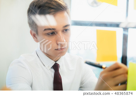 Businessman analyse investment marketing data. 48365874