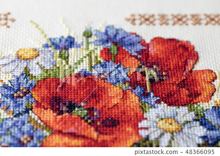 embroidered cross-stitch pattern 48366095