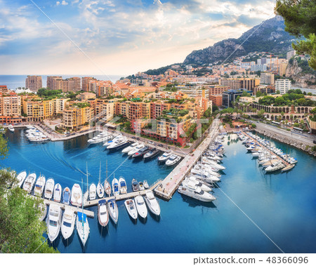 Luxury Monaco-Ville harbour of Monaco, Cote d'Azur 48366096
