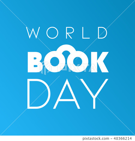 World Book Day blue poster with glasses  48366214