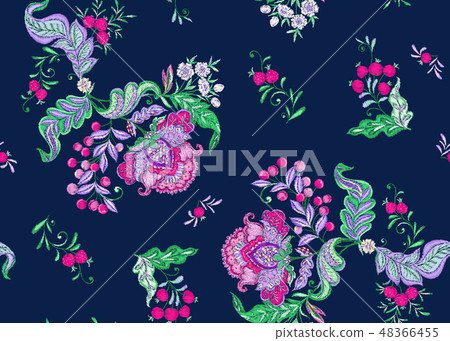 Fantasy floral seamless pattern Fantasy floral seamless pattern 48366455