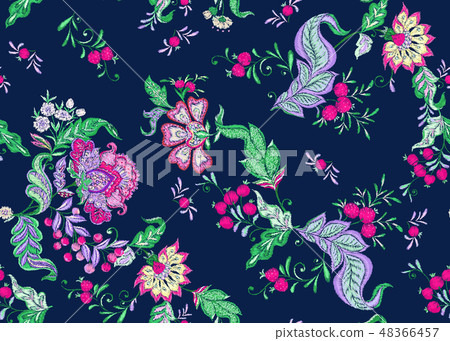 Fantasy floral seamless pattern Fantasy floral seamless pattern 48366457