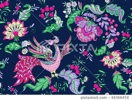 Fantasy floral seamless pattern Fantasy floral seamless pattern 48366458